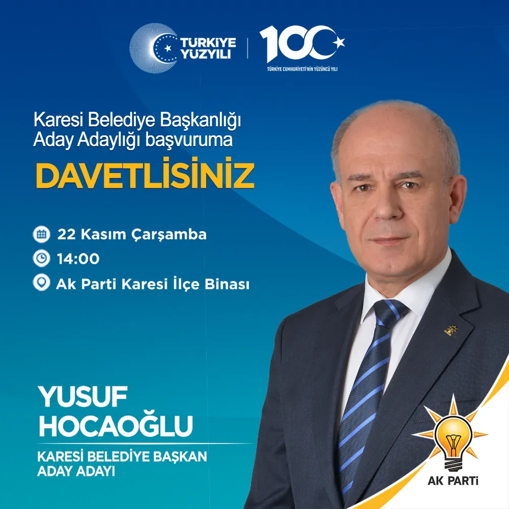 HOCAOĞLU, “KARESİ’YE ADAY”
