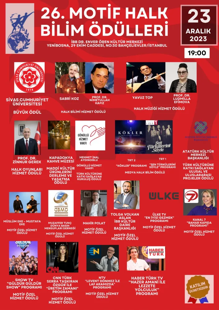 MOTİF VAKFI ÖDÜLLERİ SAHİBİNİ BULDU.